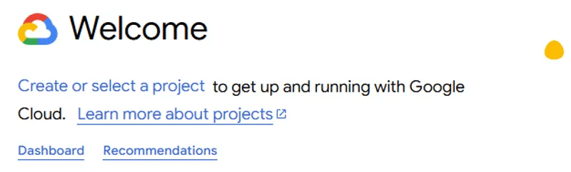 Google Cloud Console — Create new project